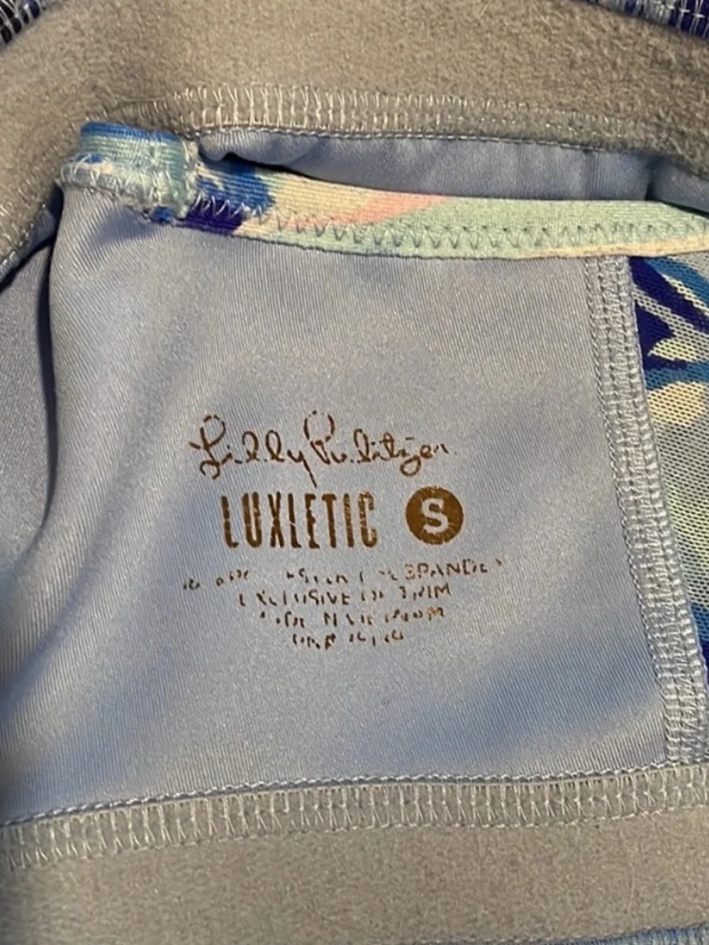 Lilly Pulitzer Women’s Luxletic Jaydea Blue Floral Low Impact Sports Bra Size S